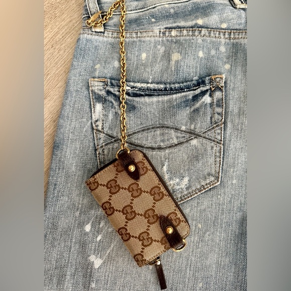 Gucci GG Canvas w Leather Micro Mini Chain Pouch Bag - Picture 12 of 16